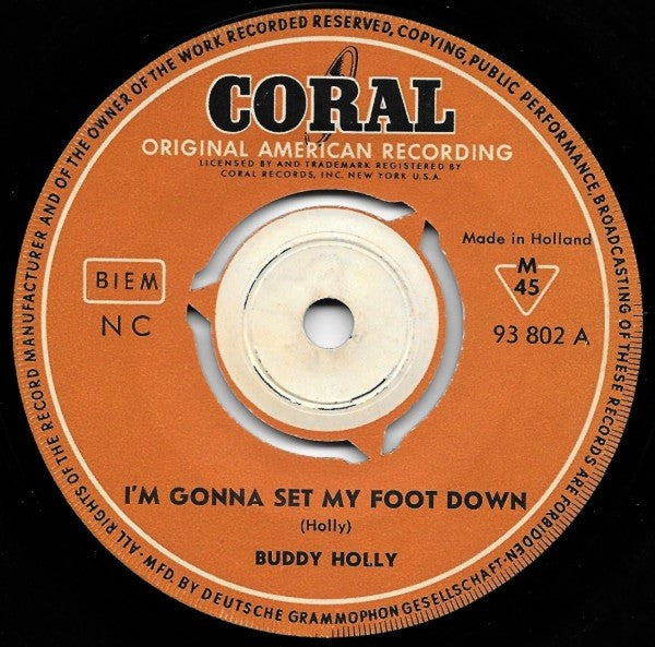 Buddy Holly : I'm Gonna Set My Foot Down (7", Single)