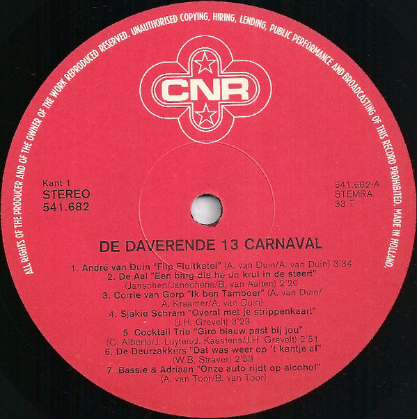 Various : De Daverende Dertien Carnaval + 1 Extra (LP, Comp)