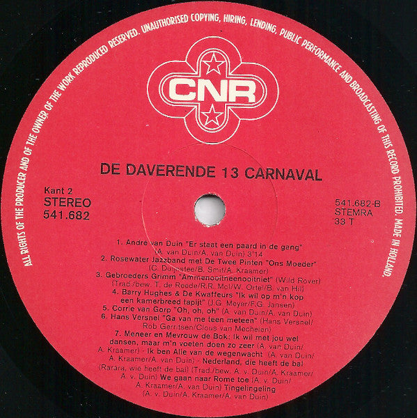 Various : De Daverende Dertien Carnaval + 1 Extra (LP, Comp)