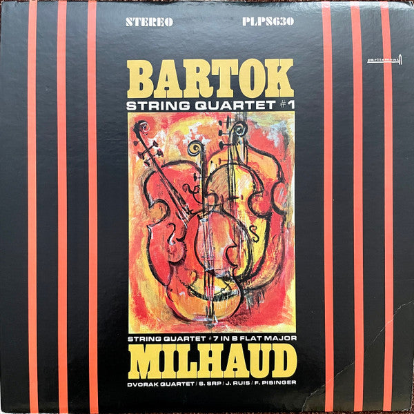 Béla Bartók, Darius Milhaud, Dvořák Quartet : String Quartet No. 1 / String Quartet No. 7 (LP)