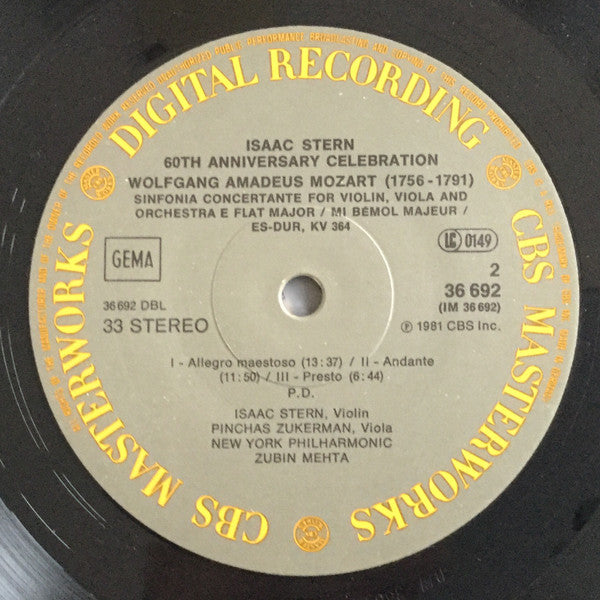 Isaac Stern / Pinchas Zukerman / Itzhak Perlman / Zubin Mehta / New York Philharmonic : From Lincoln Center Isaac Stern 60th Anniversary Celebration (LP, Album, Gat)
