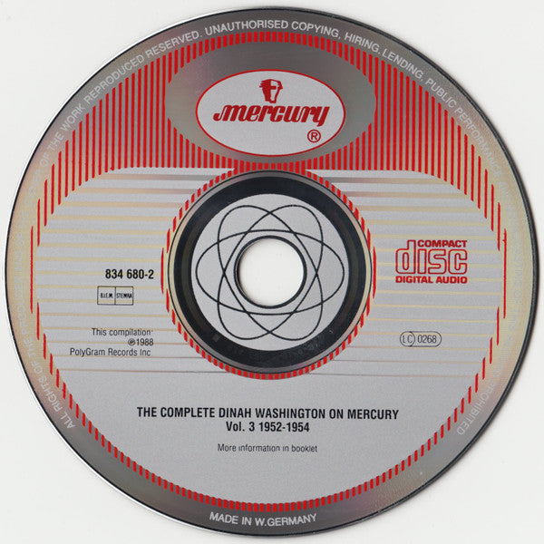 Dinah Washington : The Complete Dinah Washington On Mercury Vol.3 1952-1954 (3xCD, Comp, RM)