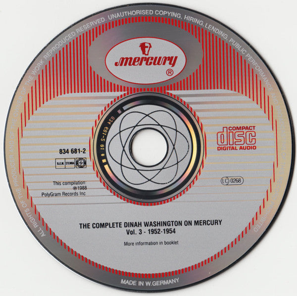 Dinah Washington : The Complete Dinah Washington On Mercury Vol.3 1952-1954 (3xCD, Comp, RM)