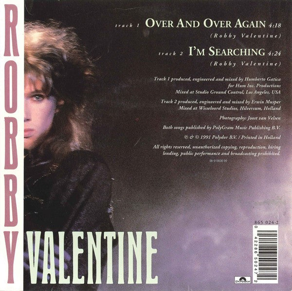 Robby Valentine : Over And Over Again (7", Single, Blu)
