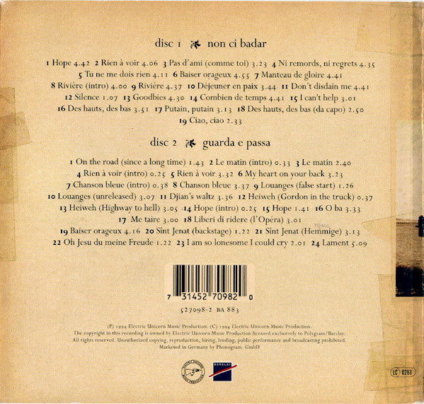 Stephan Eicher : Non Ci Badar, Guarda E Passa… (2xCD, Album, CD-)