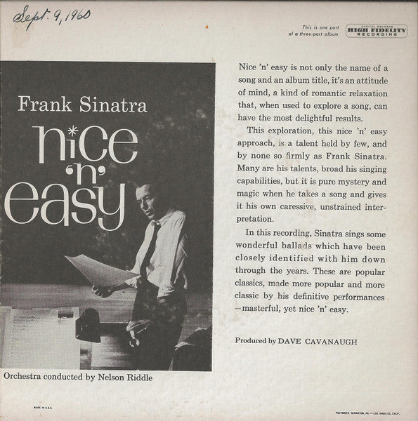 Frank Sinatra : Nice 'N' Easy (Part 2) (7", EP)