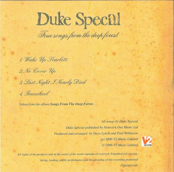 Duke Special : Four Songs From The Deep Forest - Albumsampler (CD, Promo, Smplr, Car)