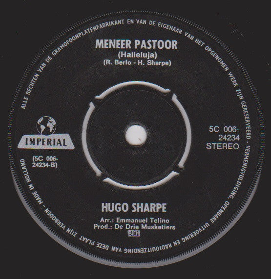 Hugo Sharpe : Ik Ben Zo Ziek Als 'n Hond (7", Single)