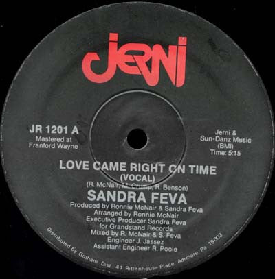 Sandra Feva : Love Came Right On Time (12")