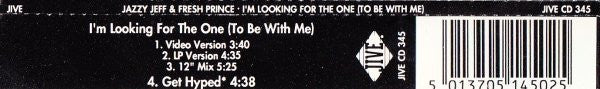 DJ Jazzy Jeff & The Fresh Prince : I'm Looking For The One (To Be With Me) (CD, Single)