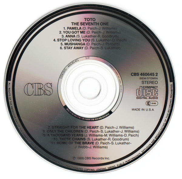 Toto : The Seventh One (CD, Album)