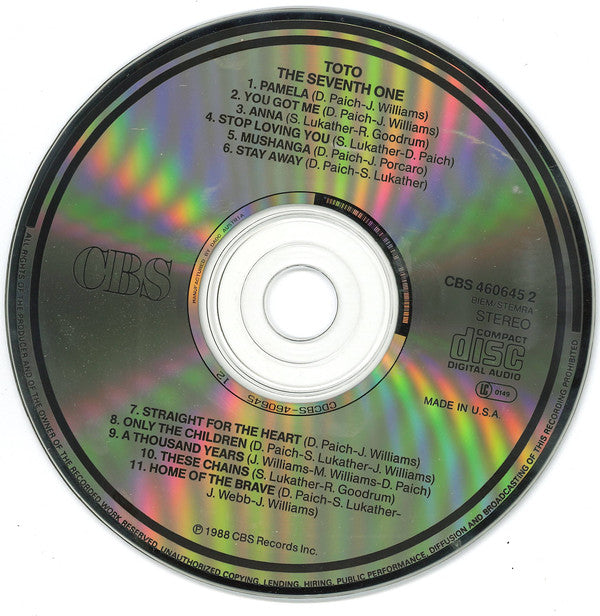 Toto : The Seventh One (CD, Album)