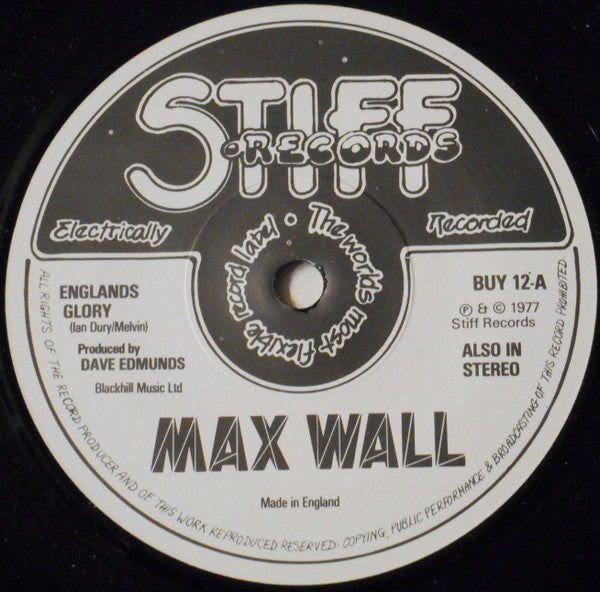 Max Wall : England's Glory c/w Dream Tobacco (7", Single)
