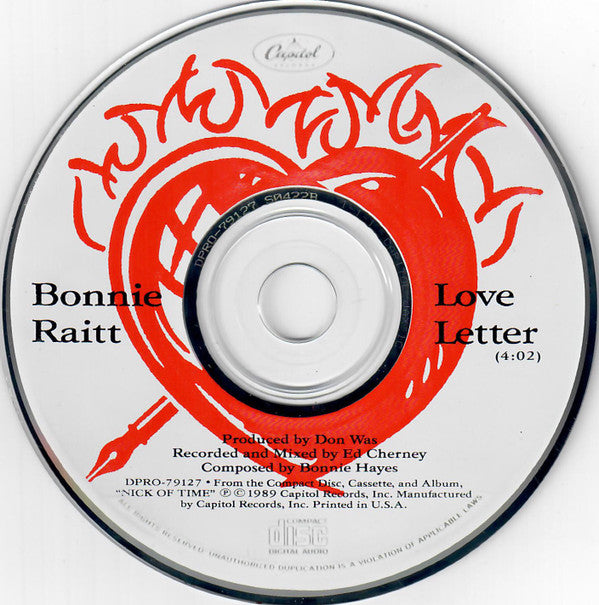 Bonnie Raitt : Love Letter (CD, Single, Promo)