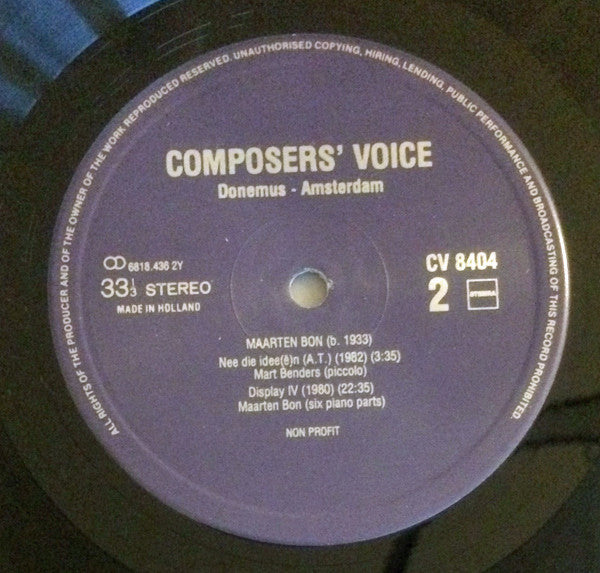 Maarten Bon : Boréal / Display V / Nee, Die Idee(ën (a.t.) / Display IV (LP)
