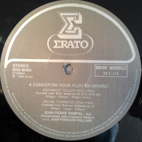 Jean-Marie Leclair, Michel Corrette, Michel Blavet, Jacques-Christophe Naudot : 4 Fluitconcerten (LP)