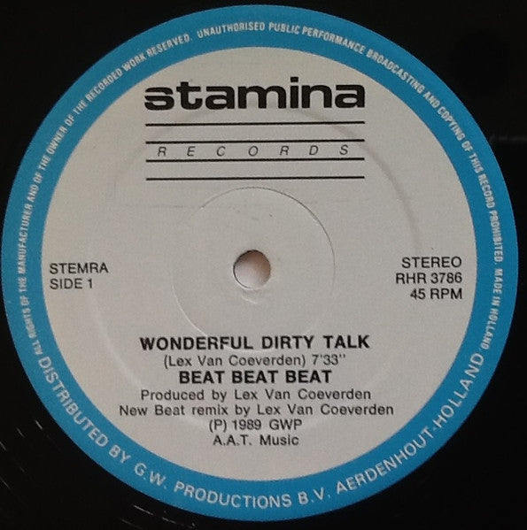 Beat Beat Beat : Wonderful Dirty Talk (12")