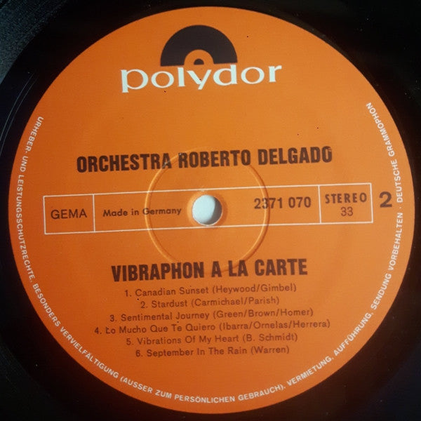 Roberto Delgado & His Orchestra : Vibraphon A La Carte (LP)
