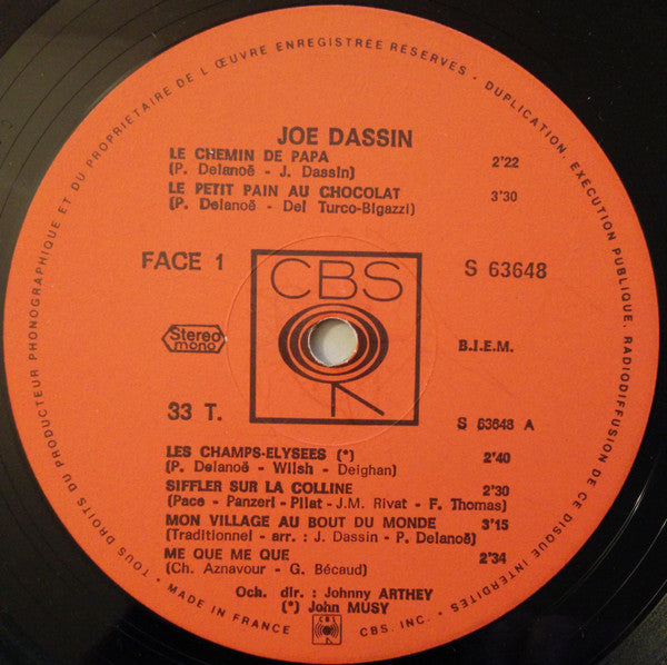 Joe Dassin : Joe Dassin (LP, Album, Gat)