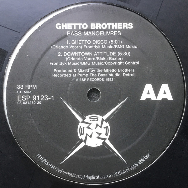Ghetto Brothers : Bass Manoeuvres (12")