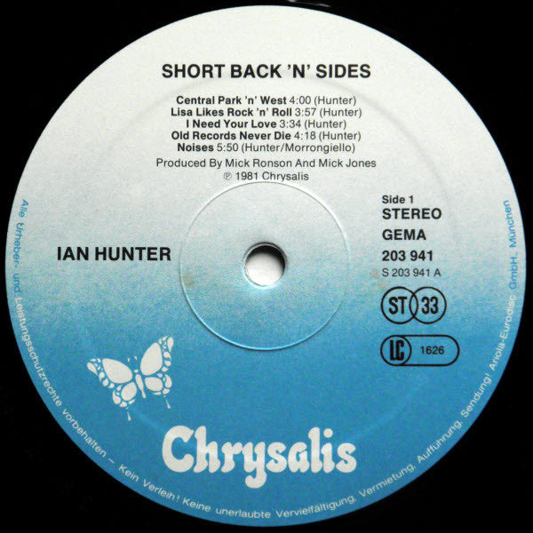 Ian Hunter : Short Back N' Sides (LP, Album)