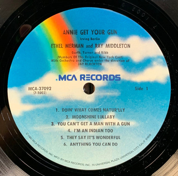 Ethel Merman And Ray Middleton , Music & Lyrics By Irving Berlin : Annie Get Your Gun (Original Broadway Cast Album) (LP, Album, RE, RP, Pin)