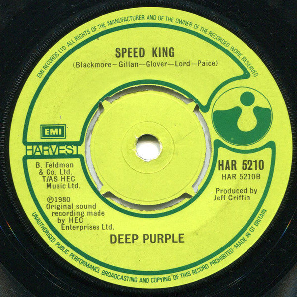 Deep Purple : Black Night (7", Single)