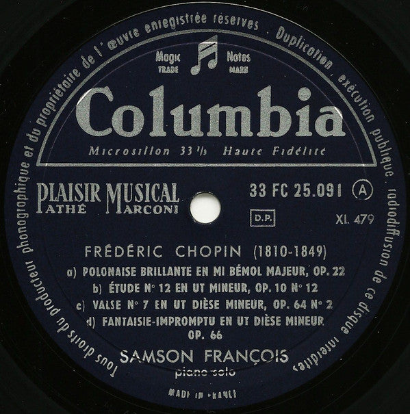 Frédéric Chopin, Samson François : Chopin (10", Mono)