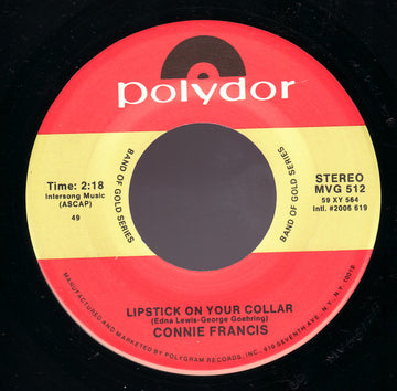 Connie Francis : Lipstick On Your Collar / Mama (7", Single, RE)