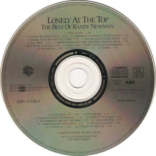 Randy Newman : Lonely At The Top (The Best Of Randy Newman) (CD, Comp, RE, RM)