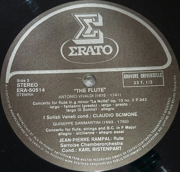 Johann Sebastian Bach, Giuseppe Tartini, Antonio Vivaldi, Giuseppe Sammartini, Giovanni Battista Pergolesi, Michel Blavet, Henri-Jacques de Croes, François Devienne - Jean-Pierre Rampal : Fluteconcertos (2xLP, Comp)
