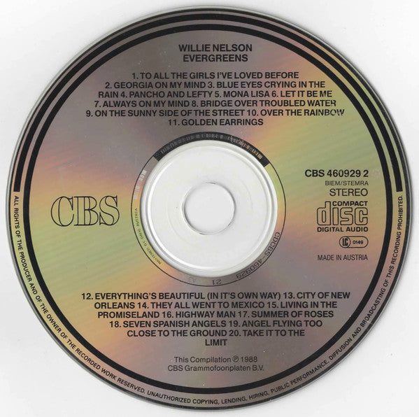 Willie Nelson : Evergreens (CD, Comp)