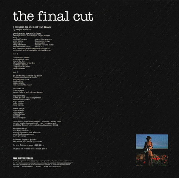 Pink Floyd : The Final Cut (LP, Album, RE, RM, 180)