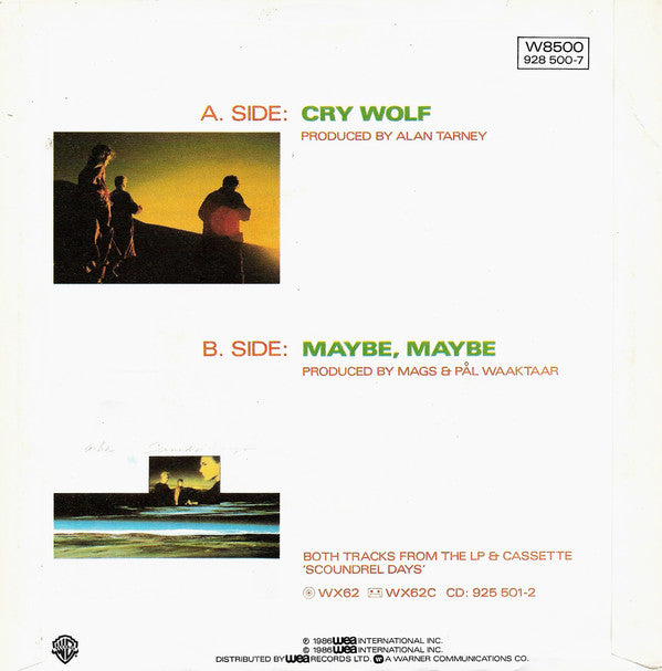 a-ha : Cry Wolf (7", Single, Pap)