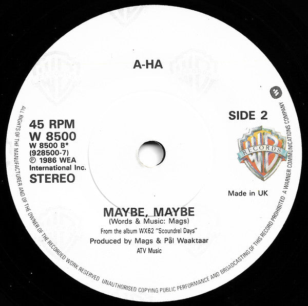 a-ha : Cry Wolf (7", Single, Pap)