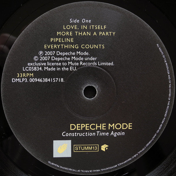 Depeche Mode : Construction Time Again (LP, Album, Ltd, RE, RM, Gat)