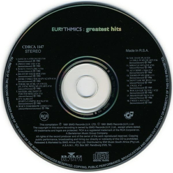 Eurythmics : Greatest Hits (CD, Comp)