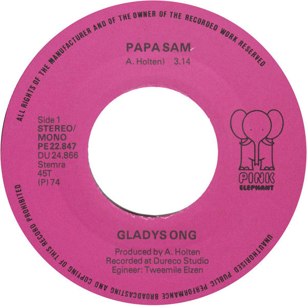 Gladys Ong : Papa Sam / I Never Leave You (7", Single)