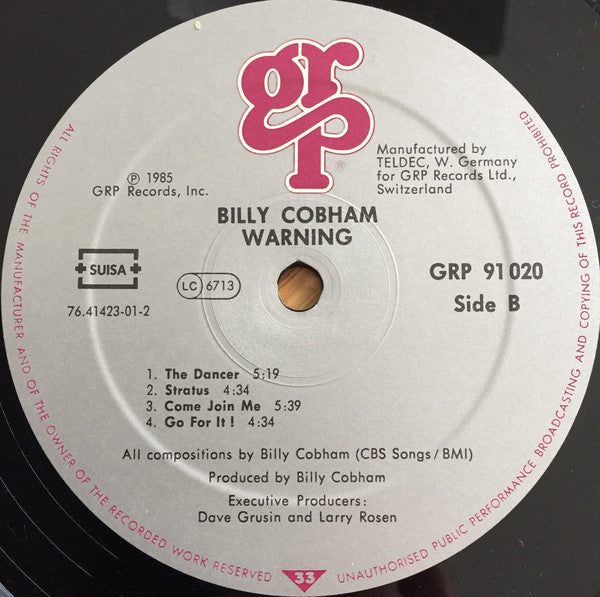 Billy Cobham : Warning (LP, Album)