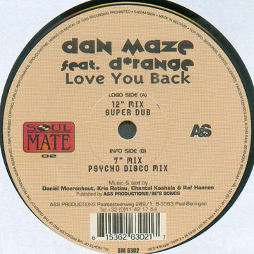 Dan Maze Feat. D-Range : Love You Back (12")