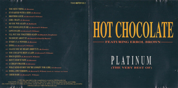 Hot Chocolate Featuring Errol Brown : Platinum (The Very Best Of) (CD, Comp)