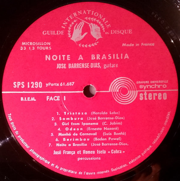 José Barrense-Dias : Noite A Brasilia (LP)