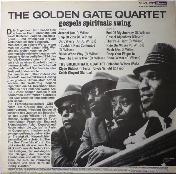 The Golden Gate Quartet : Gospel Spirituals Swing (LP, Album)