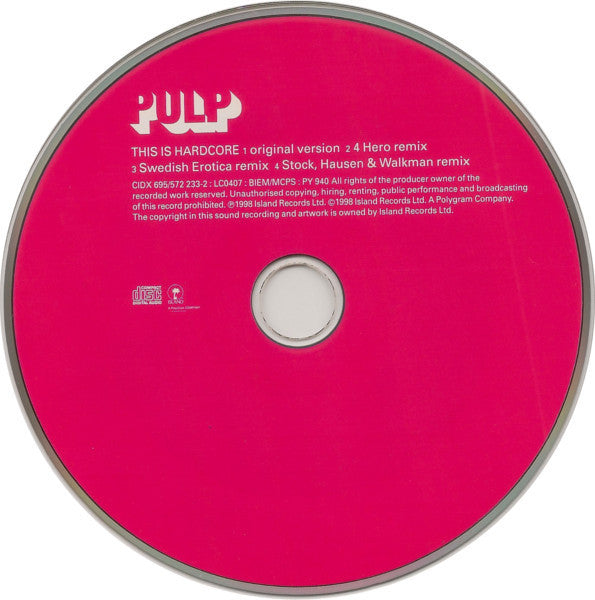 Pulp : This Is Hardcore (CD, Single)