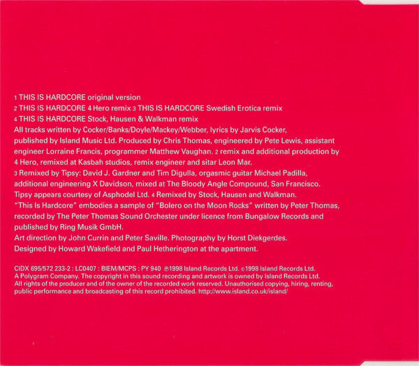 Pulp : This Is Hardcore (CD, Single)