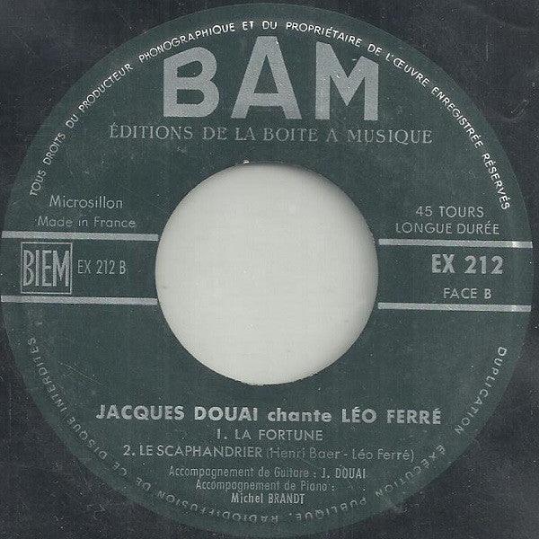 Jacques Douai : Jacques Douai Chante Léo Ferré I (7", EP)