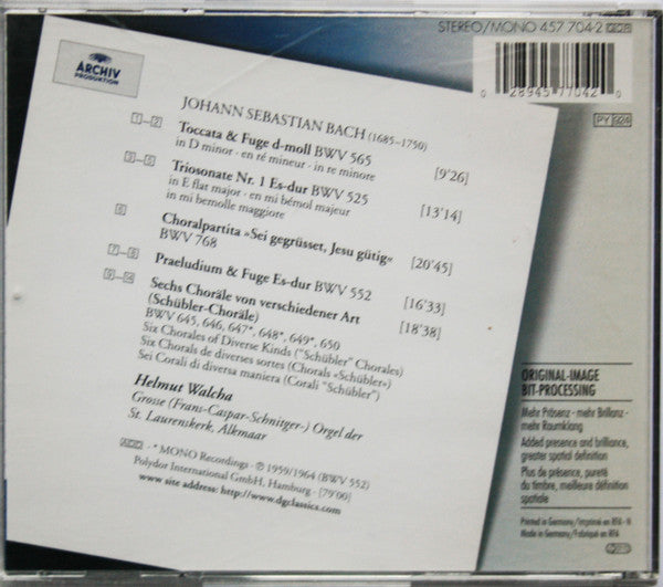 Johann Sebastian Bach, Helmut Walcha : Orgelwerke = Organ Works (CD, Comp, Mono, RE, RM)