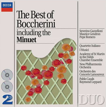 Luigi Boccherini - Severino Gazzelloni, Maurice Gendron, Pepe Romero, Quartetto Italiano, I Musici, Academy Of St. Martin-in-the-Fields Chamber Ensemble, New Philharmonia Orchestra, Orchestre Des Concerts Lamoureux, Pablo Casals, Raymond Leppard : The Best Of Boccherini Including The Minuet (2xCD, Comp, RE, RM)