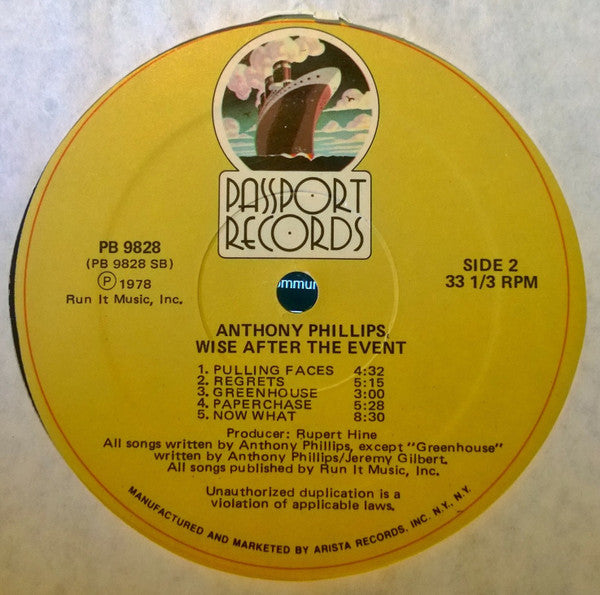Anthony Phillips : Wise After The Event (LP, Album)