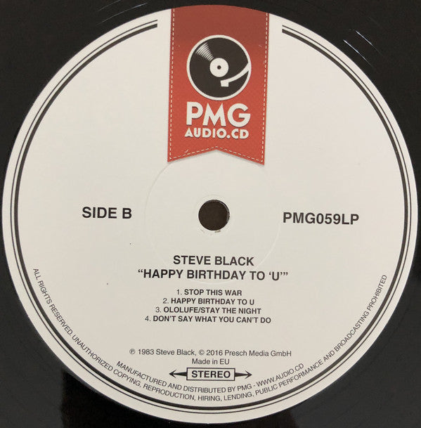 Steve Dudu Black : Happy Birthday To 'U' (LP, Album, RE, RM)